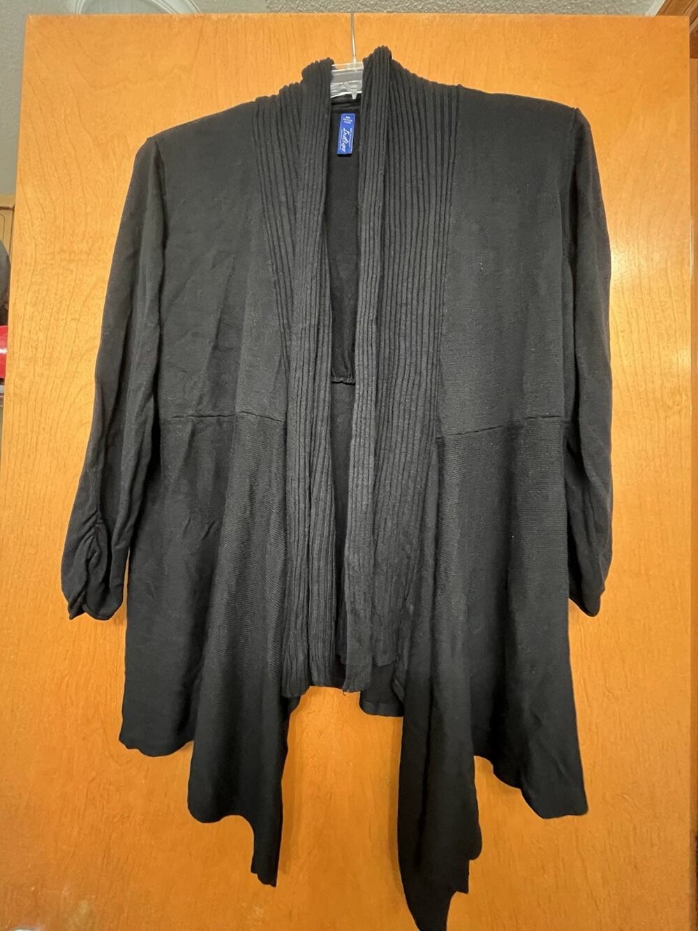 Great Northwest Indigo - Black Open Front Waterfall Cardigan Size 3XL- Plus